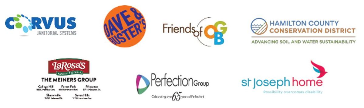 Silver sponsor's logos on banner